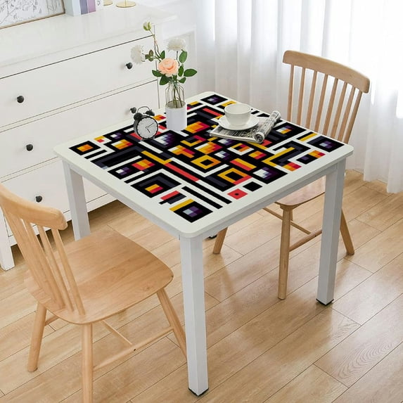 HAOXIT Rainbow Flag Pride Checkerboard Chess Board Square Dining Wipeable Table Cloth Cover for Holiday Home Picnic Party Wedding Buffet Parties Camping 44''x44''