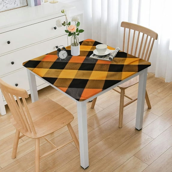 HAOXIT Rectangle Checkered Tablecloth Waterproof Spillproof Wrinkle Resistant Heavy Weight Table Cloth Gingham Table Cover for Halloween Decoration 36*36