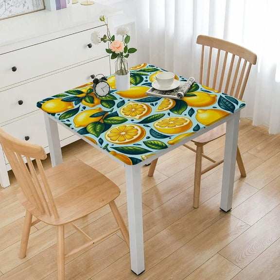 HAOXIT Rectangle Citrus Fruit Washable Spill Proof Table Cloth Dust-Proof Table Cover for Kitchen Dining Room Party Tablecovers Spread Home Decoration 60''x60''