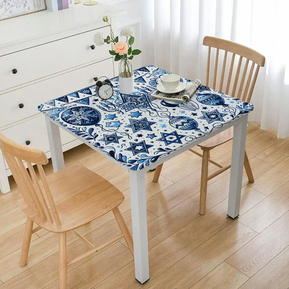 HAOXIT Rectangle Square Decorative Tablecloth Washable and Reusable Table Cloth Cover for Indoor and Outdoor ( Israel Independence Day ) 60''x60''