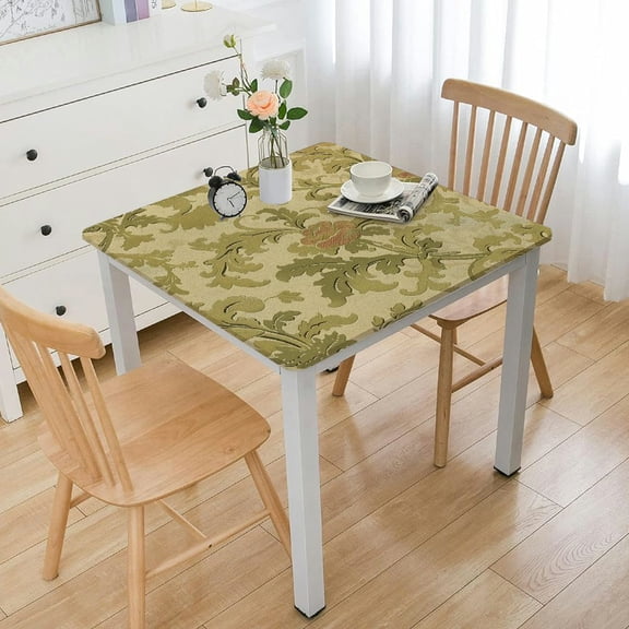 HAOXIT Rectangle - Table Cloth, Soft Polyester Square Table Cover for Kitchen Parties , Champagne Golden 46*46