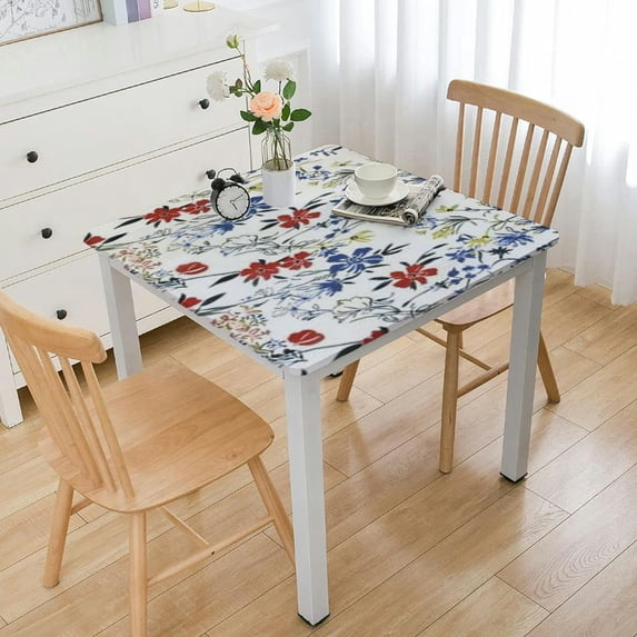 HAOXIT Rectangle Tablecloth Fabric Modern Table Cloth Heavy Duty Table Cloth,Flowers Botanical Washable Water Resistant Table Cover,Indoor and Outdoors Picnic Buffet 36*36