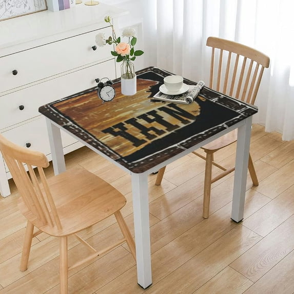 HAOXIT Rectangle Waterproof Table Cloths Theme Tablecloths Topper Cover Brown Black Kitchen Dining Tablecloth for Indoor Outdoor Wedding Tables 40*40