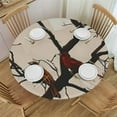 thumbnail image 1 of HAOXIT Red Cardinal Birds Round Fitted Tablecloth with Elastic Edge, Table Cover Waterproof Wipeable Table Cloths for Round Tables, Ideal for Picnic, Patio, Fits Round Tables 38-42, 1 of 8