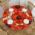 thumbnail image 1 of HAOXIT Red Poppy Flowers Round Tablecloth ,Table Cloth Autumn Holiday Table Cover Decorative for Indoor Outdoor Party Kitchen Dining 31-35, 1 of 8