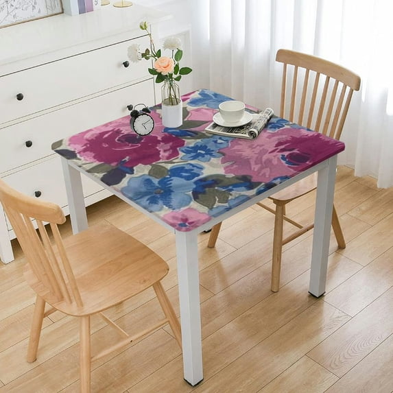 HAOXIT Rose Flower Waterproof Picnic Party Rectangle Table Cloth Cover Decorations Fabric s Rectangle Home Dining Room Kitchen Decor 40*40