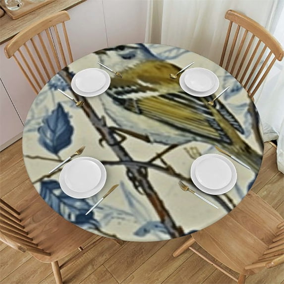 HAOXIT Round Dining Wipeable Table Cloth Cover for Home Party Parties 38-42