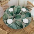 thumbnail image 1 of HAOXIT Round Eucalyptus Tablecloth Waterproof &amp; Tablecloths,Wipeable Table Cloth for Round/Party/Wedding,Spring Botanical Greenery Plant 54-58, 1 of 8
