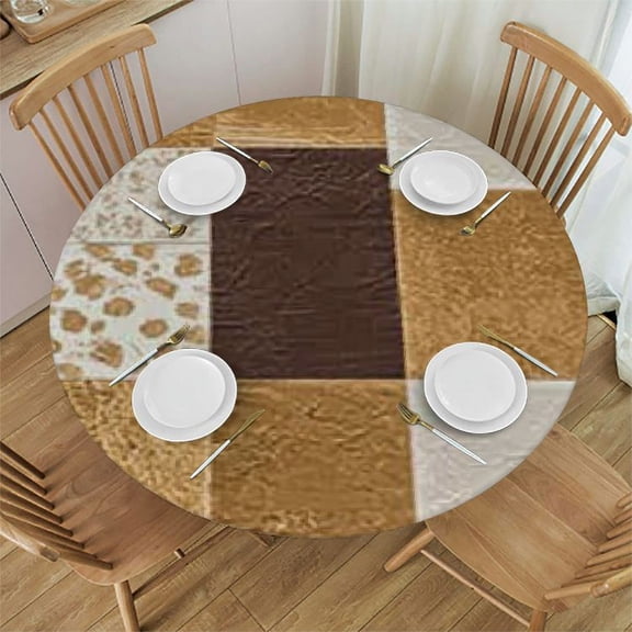 HAOXIT Round Fittd cloths, Patchwork Polystr cloths, Fits Round , Dust &amp; Oil Proof Washabl 31-35