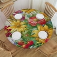 thumbnail image 1 of HAOXIT Round Fitted Small Round Table Cover with Wipeable Outdoor Table Cloths for Party Fit Round Table 38-42, 1 of 8