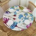 thumbnail image 1 of HAOXIT Round Fitted Tablecloth with , Oil Proof Round Table Cover, Vinyl Flannel Backed Table Cloth Fits Round Tables for , , , 31-35, 1 of 8