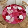 thumbnail image 1 of HAOXIT Round Love Heart Table Cloths Washable for Party Holiday Kitchen Dining Room Indoor Outdoor Decoration 54-58, 1 of 8