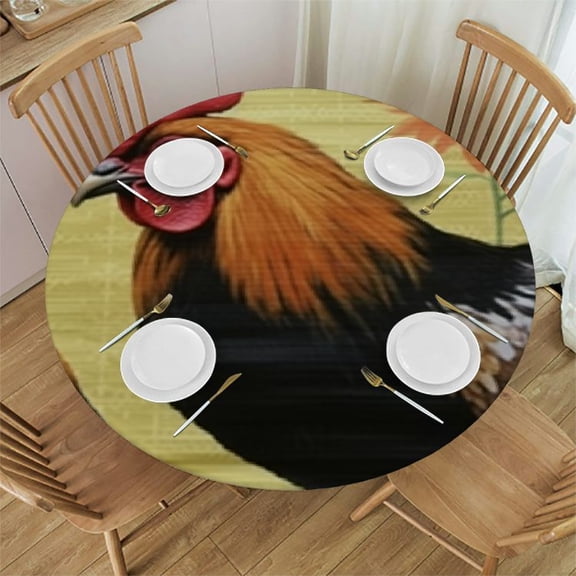 HAOXIT Round Table Cloth - Farm Animal Tablecloths Table Cover Decoration for Dining Kitc Party Decor 46-50