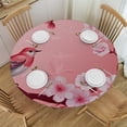 thumbnail image 1 of HAOXIT Round Table Cloth Japanese Pink Table Cover for Dining Room Kitchen Decoration Round s 46-50, 1 of 8