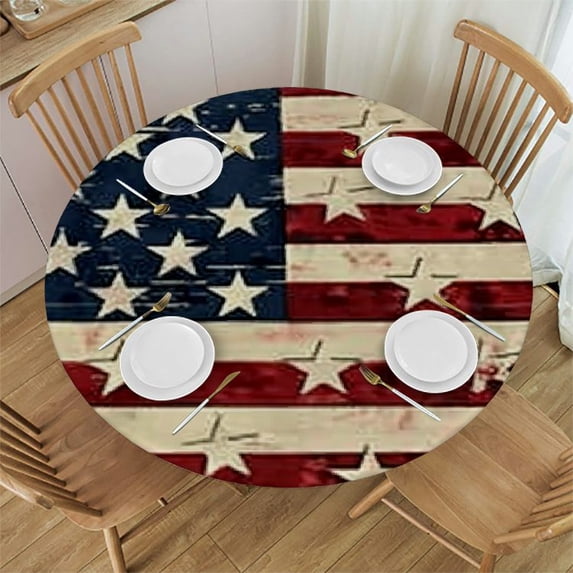 HAOXIT Round Table Cloth Rustic Table Cover Decorative for Home Kitchen Dining Indoor Party Picnic 31-35