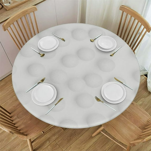 HAOXIT Round Table Cloth, Waterproof Heavy Duty Vinyl Tablecloths, Wipeable Washable Table Cover for Kitchen and Dining Room 31-35