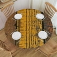 thumbnail image 1 of HAOXIT Round Table Cloth - Wooden Texture Circle Table Cover for Kitchen Party Dining 38-42, 1 of 8