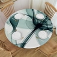 thumbnail image 1 of HAOXIT Round Table Cover Fitted, Flower Elastic Edged Polyester Table Cover, Blooming Transparent Flower X ray Vision of Nature Print Print Fitted Table Pad, Fits Round Tables 54-58, 1 of 8