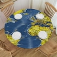 thumbnail image 1 of HAOXIT Round Table Cover Fitted, World Map Elastic Edged Polyester Table Cover, Retro Effect Print Fitted Table Pad, Fits Round Tables, for Summer Autumn Indoor &amp; Outdoor, Multi 46-50, 1 of 8