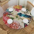 thumbnail image 1 of HAOXIT Round Tablecloth Bird Butterfly Rose Polyester Tablecover, Anti-wrinkle and smooth Table Cloth for Kitchen/Home Decoration 31-35, 1 of 8