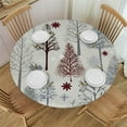 thumbnail image 1 of HAOXIT Round Tablecloth Christmas Tree Tablecloth Indoor Outdoor Waterfroof Tablecloth for Round Table, Round Table Cloth Small Table Cover for Kitchen Patio, 1 of 8