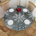thumbnail image 1 of HAOXIT Round Tablecloth Circular Table Cover Silver for Buffet Table, Home,Parties, Holiday Dinner 54-58, 1 of 8