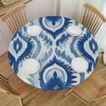 thumbnail image 1 of HAOXIT Round Tablecloth, Design Pattern of Multi-Shaft Look Ethnic Style Sea Colored Motif Art, Round Table Cover for Dining Room Kitchen Decor, 1 of 8
