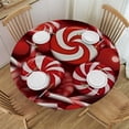 thumbnail image 1 of HAOXIT Round Tablecloth Elastic Fitted Table Cover Washable Elastic Edge Tablecloths for Kitchen Dining Party Fitted Table 31-35, 1 of 8
