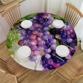 thumbnail image 1 of HAOXIT  Round Tablecloth,Hand Drawn Ripe Red Grapesgreen Leaf Washable Tablecloth Protector for Dining Table, Buffet Parties and Camping 54-58, 1 of 8