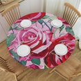 thumbnail image 1 of HAOXIT Round Tablecloth Red s,red flower art beautiful Washable Polyester Table Cloth Table Cover Decorations for Picnic,Kitchen,Holiday Party 38-42, 1 of 8