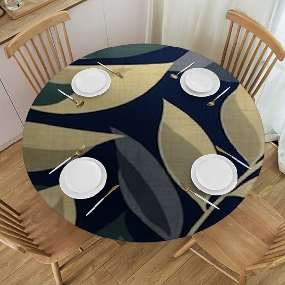 HAOXIT Round Tablecloth Set, Round Solid Color Table Cloth ,Polyester fiber,round fitted tablecloth with elastic