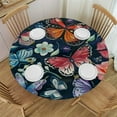 thumbnail image 1 of HAOXIT Round Tablecloth ,Summer Colorful Flowers Circle Table Cloth Polyester Waterproof Stain Wrinkle Free Table Cover for Home Kitchen Dining Party Pinic Patio Outdoor Decor 31-35, 1 of 8