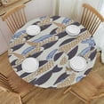 thumbnail image 1 of HAOXIT Round Tablecloth, Tentacles Aquatic Under The Sea Art Illustration Marine Life, Round Table Cover for Dining Room Kitchen Decor, 1 of 8