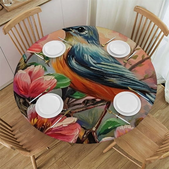 HAOXIT Round Tablecloth , Washable Polyester Table Cloth Table Cover Decorations for Picnic,Kitchen,Holiday Py 31-35