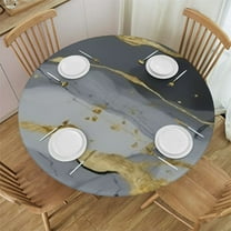 HAOXIT Round Tablecloth with Fitted Table Cover Table Cloth for Round Table Indoor Outdoor Tablecloths for Picnic Party Wedding 31-35