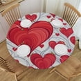 thumbnail image 1 of HAOXIT Round Tablecloths Mothers Day for Table Cover Washable Polyester for Dining Table, Buffet Parties and Camping 31-35, 1 of 8