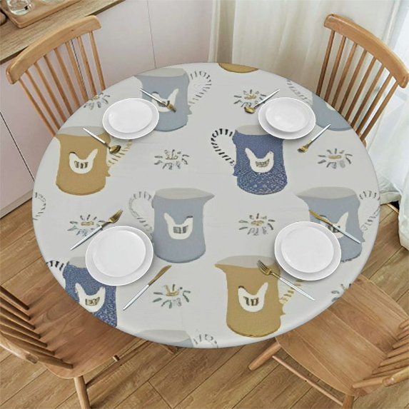 HAOXIT Rural Table Cloth Round Table Cover 38-42