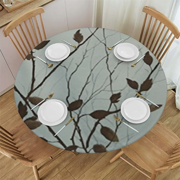 HAOXIT Rustic Tablecloth, Circular Medieval Brick Castle Architecture Art of Photography Print, Round Table Cover for Dining Room Kitchen Decor