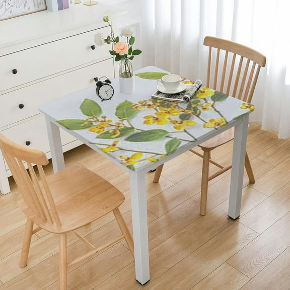 HAOXIT Sage Green Eucalyptus Leaf Tablecloths Square Watercolor Eucalyptus Leaf Table Covers Tablecloths for Home Dining Summer Party Kitchen Patio Outdoor Decor 36*36