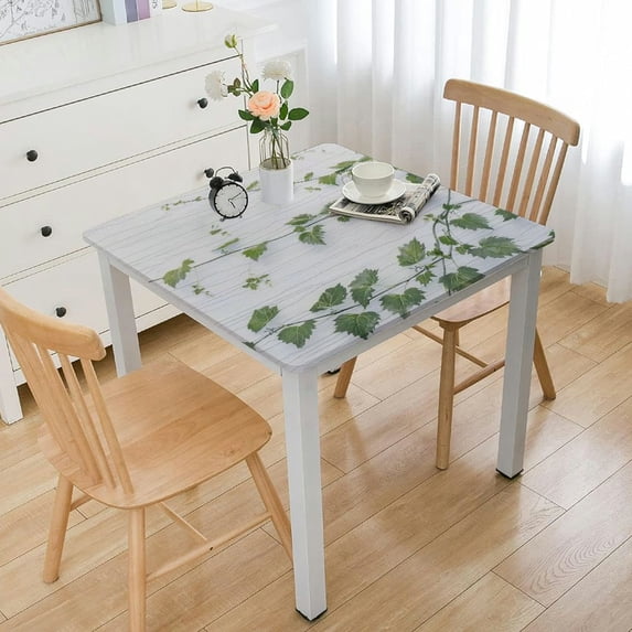 HAOXIT Sage Green Leaves Square Eucalyptus Leaf Wrinkle Resistant Spring Waterproof Table Cover Decoration for Dining Kitchen Party Decor 40*40