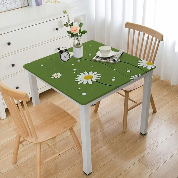 HAOXIT Sage Green Tablecloths, Square Tablecloth Rectangle Flower Table Covers for Spring Party, Baby Shower, Wedding, and Birthday Party Decorations 52*52