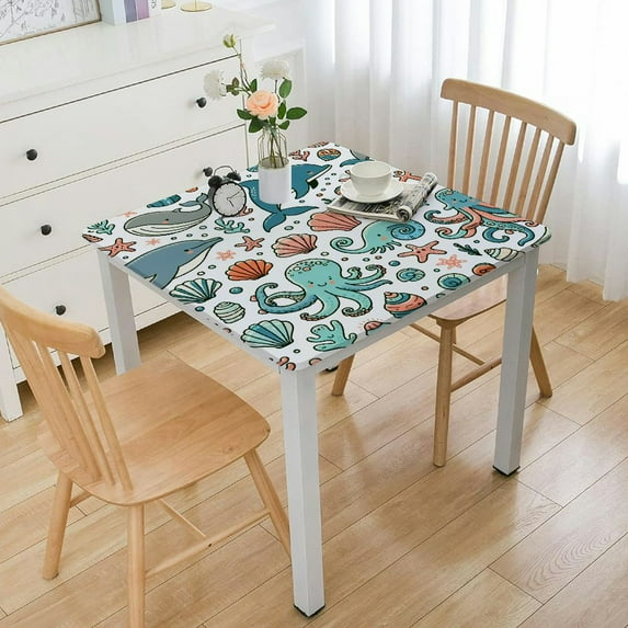 HAOXIT Sea Animals Changing Pad Cover Table Cover White