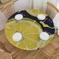 thumbnail image 1 of HAOXIT Seamless Summer Yellow Lemon Slices on Dark Black Table Cloth, Table Dinner Tablecloth , Desk Cloth Cover for Home Party 38-42, 1 of 8