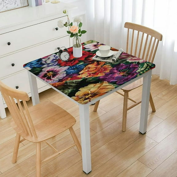 HAOXIT Small Square Pattern Table Cloth with Washable Table Cover for Square Coffee Table 40*40