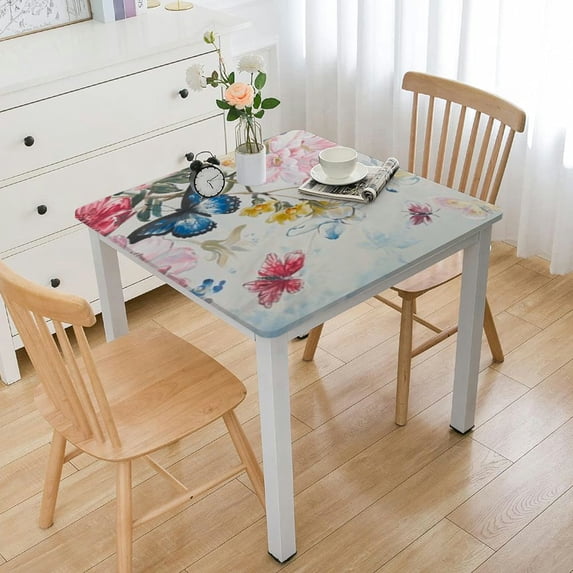 HAOXIT Spillproof Spring/Summer Indoor Tablecloth, Wrinkle Resistant Flower Table Cloth for Square Tables, Picnic/Patio/Parties Outdoor Table Covers 52*52