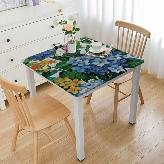 HAOXIT Spring Summer , Blooming Floral Table Cover for Party Dinner Decor 52*52