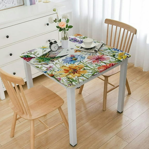 HAOXIT Spring Summer Rectangle Decorations, Square Table Cloth, Vinyl Table Cover for Dinner Camping Decor 36*36