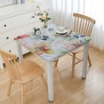thumbnail image 1 of HAOXIT Spring Summer Tablecloths for Rectangle Tables , Washable Watercolor Wildflower Green Floral Fabric Table Cloth,Waterproof Style Tablecloth for Picnic Dinner Outdoor white, 1 of 7