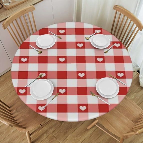 HAOXIT Spring Tablecloth Round, Blue Watercolor Flower Table Cloth, Chinoiserie Floral Tablecloths Polyester Fabric Farmhouse Decorative for Spring Home Kitchen Dining Party 54-58