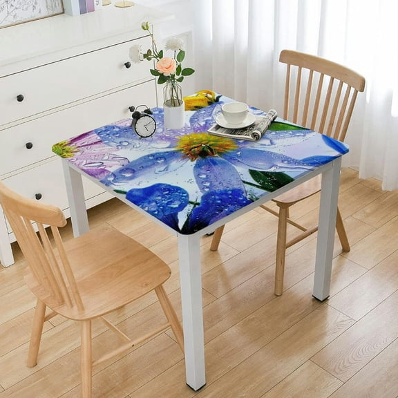 HAOXIT Spring Tablecloths Tea Party Tablecloth Wildflower Floral Table Cloth Rectangle Butterfly Table Cover for Mother's Day Picnic Holiday Tea Party Decorations 40*40